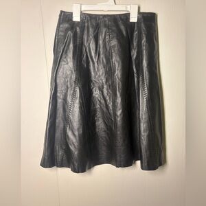 Chic Black A-Line Leather Skirt